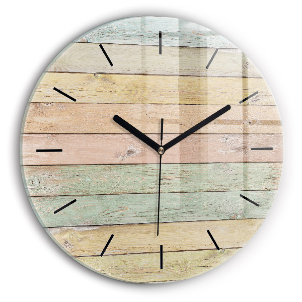 Horloge ronde Des planches colorées