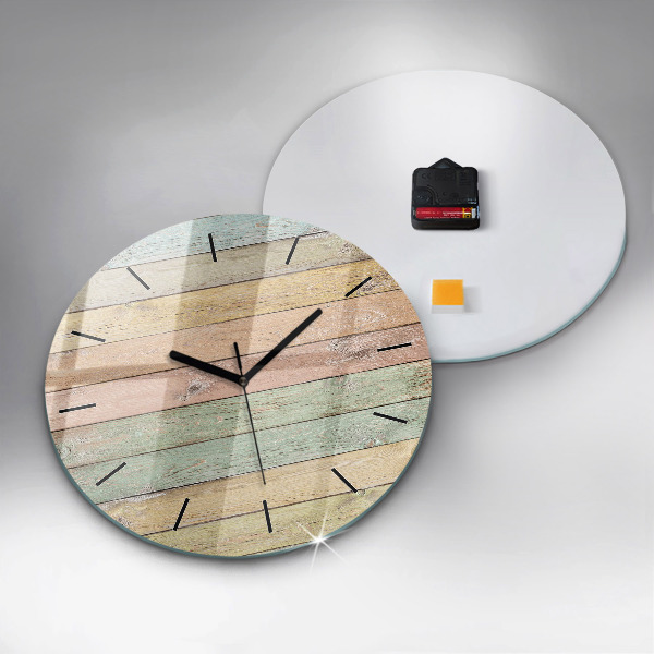 Horloge ronde Des planches colorées