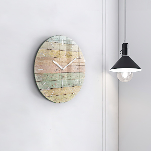 Horloge ronde Des planches colorées