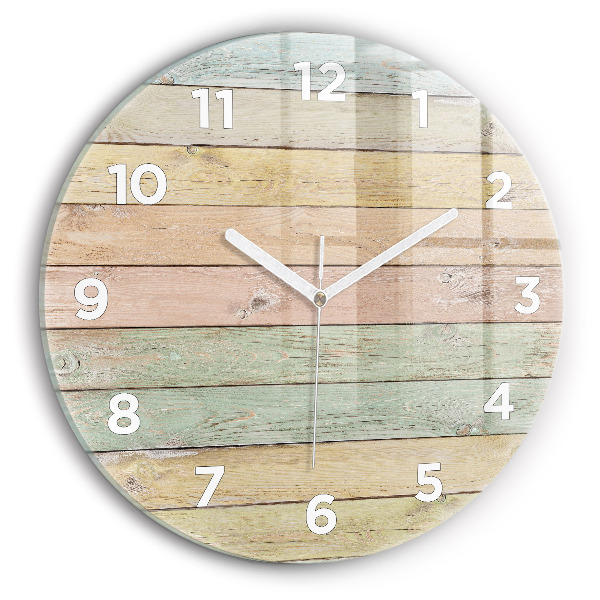 Horloge ronde Des planches colorées
