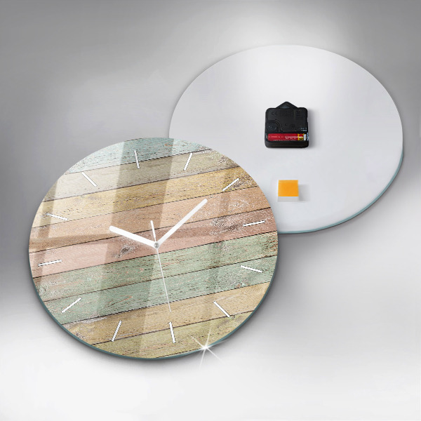 Horloge ronde Des planches colorées