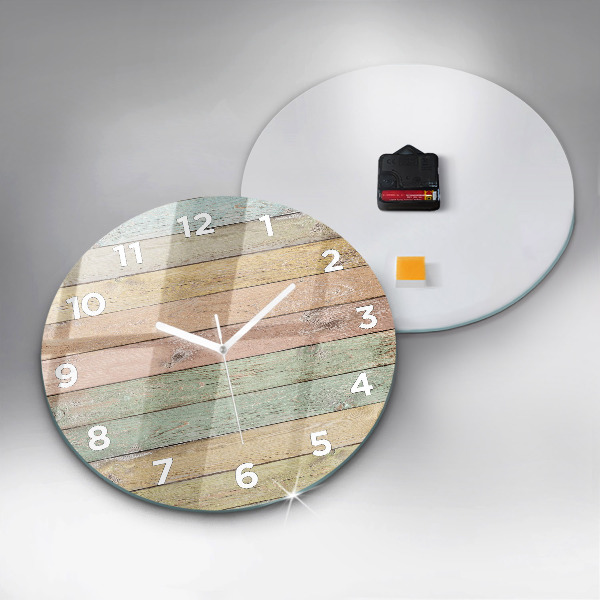 Horloge ronde Des planches colorées