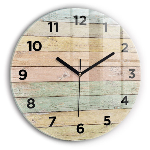 Horloge ronde Des planches colorées