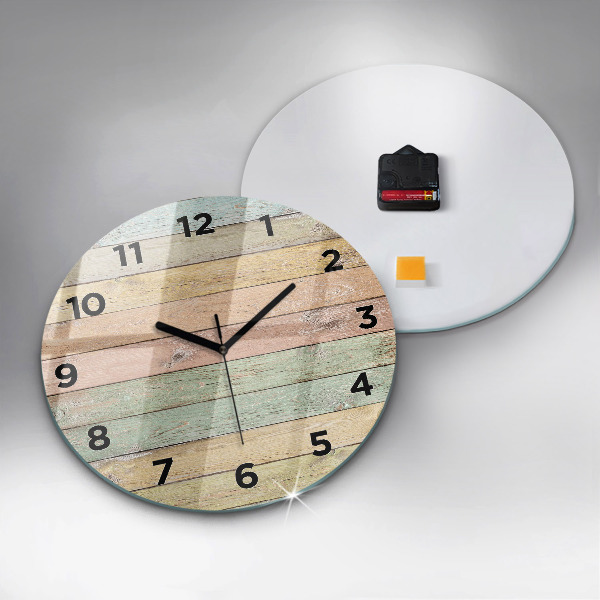 Horloge ronde Des planches colorées