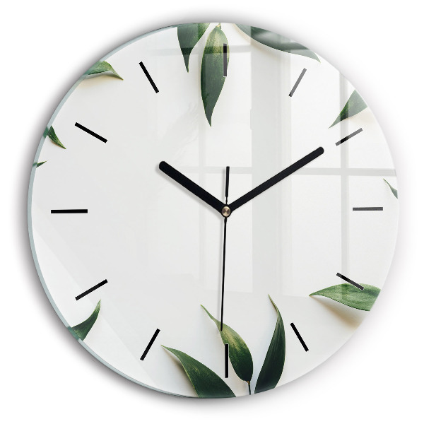 Horloge ronde Cadre de feuille