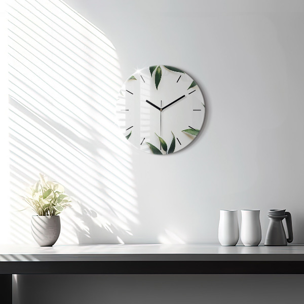 Horloge ronde Cadre de feuille