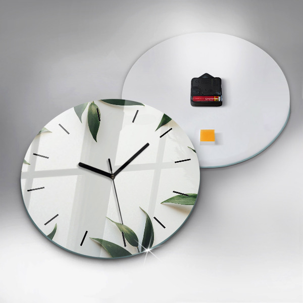 Horloge ronde Cadre de feuille