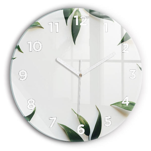 Horloge ronde Cadre de feuille