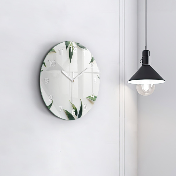 Horloge ronde Cadre de feuille