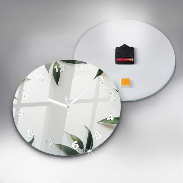 Horloge ronde Cadre de feuille