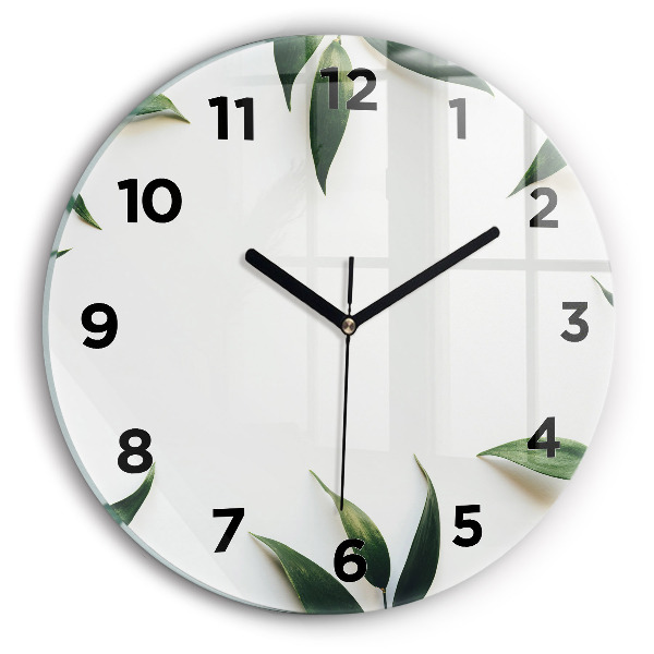 Horloge ronde Cadre de feuille