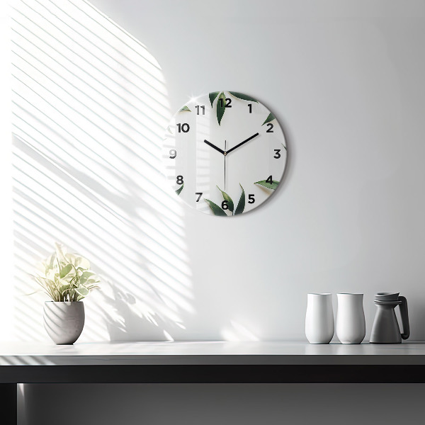 Horloge ronde Cadre de feuille