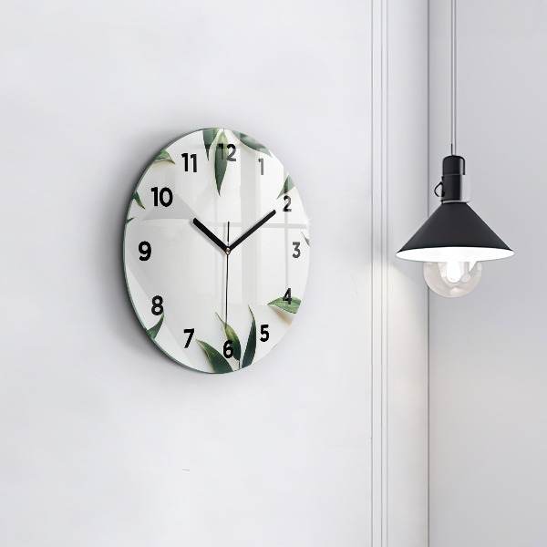 Horloge ronde Cadre de feuille