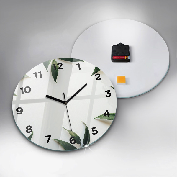Horloge ronde Cadre de feuille