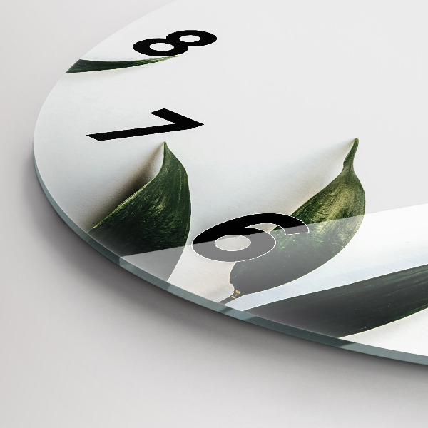 Horloge ronde Cadre de feuille