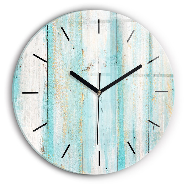 Horloge ronde Tableaux bleus