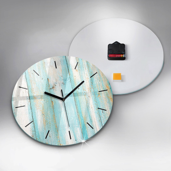 Horloge ronde Tableaux bleus