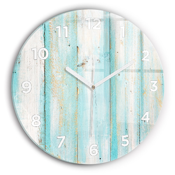 Horloge ronde Tableaux bleus