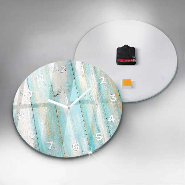 Horloge ronde Tableaux bleus