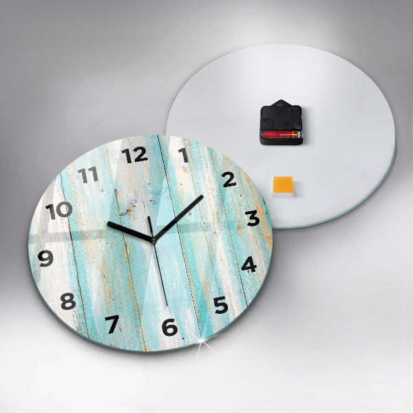 Horloge ronde Tableaux bleus