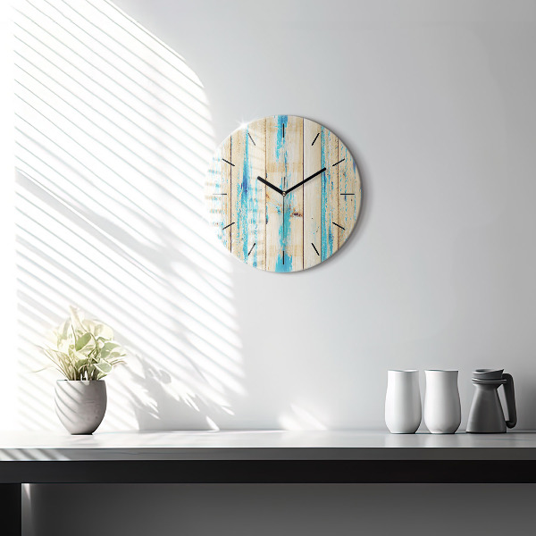 Horloge ronde Bois rayé