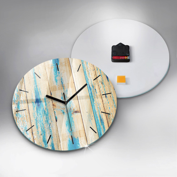 Horloge ronde Bois rayé