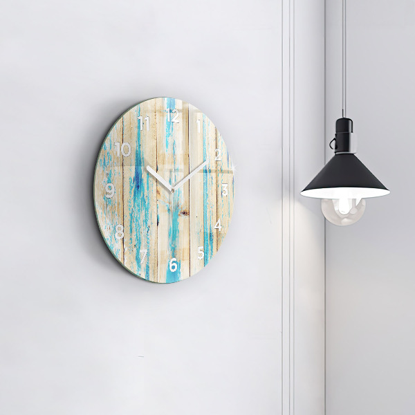 Horloge ronde Bois rayé