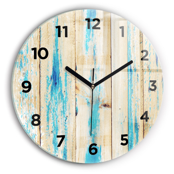 Horloge ronde Bois rayé