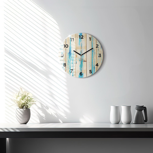 Horloge ronde Bois rayé