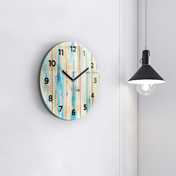 Horloge ronde Bois rayé