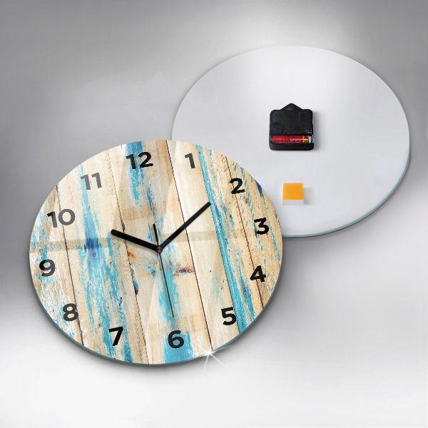 Horloge ronde Bois rayé