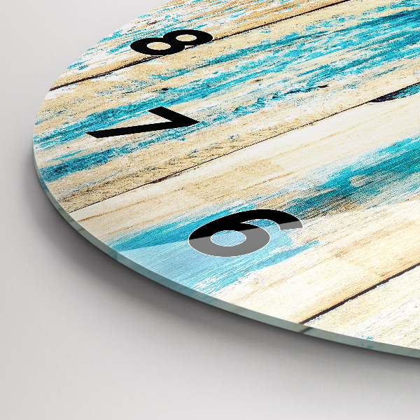Horloge ronde Bois rayé