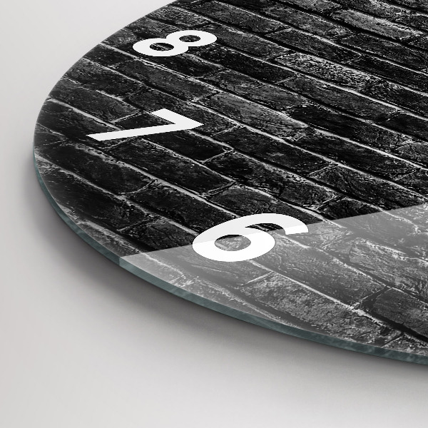 Horloge ronde Mur de briques sombres