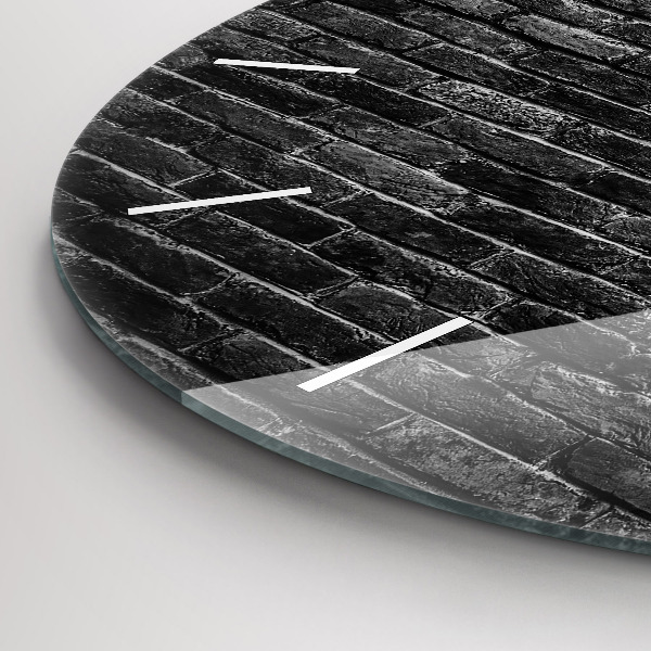 Horloge ronde Mur de briques sombres
