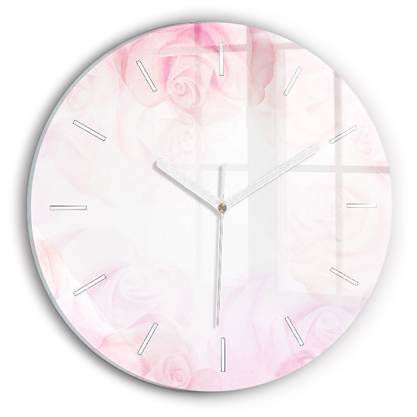 Horloge ronde Roses abstraites