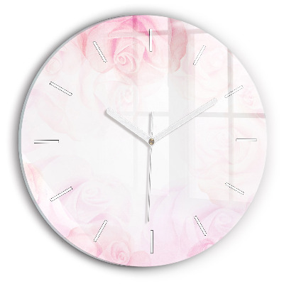 Horloge ronde Roses abstraites
