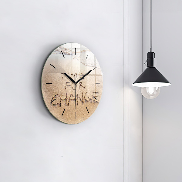 Horloge ronde Citation sur la plage