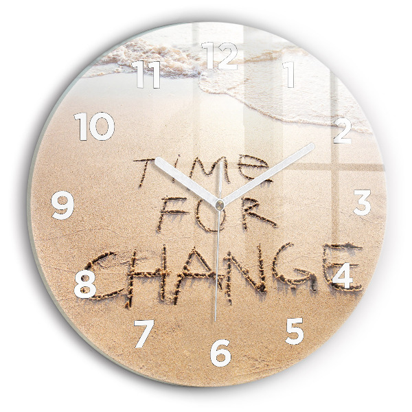Horloge ronde Citation sur la plage