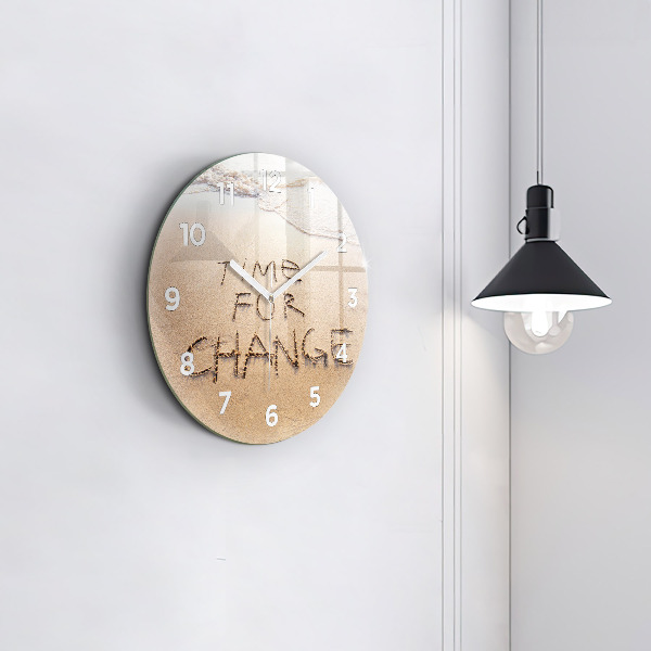 Horloge ronde Citation sur la plage