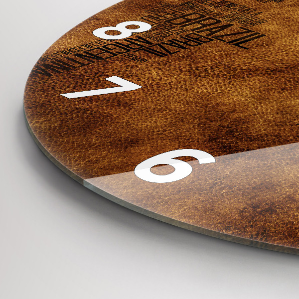 Horloge ronde Carte et noms de pays