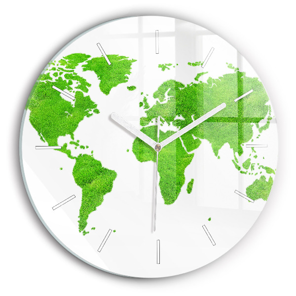 Horloge ronde 'Carte de l''herbe verte'