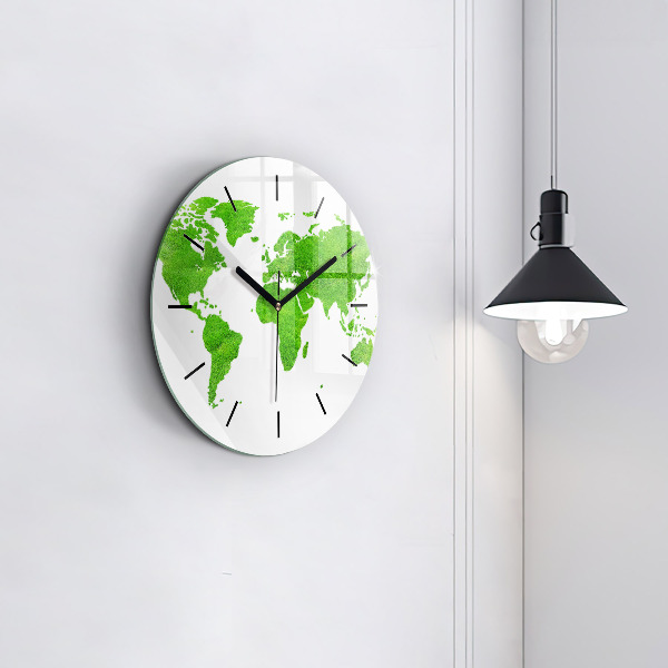 Horloge ronde 'Carte de l''herbe verte'