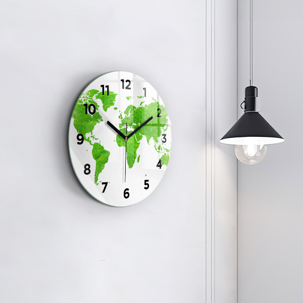 Horloge ronde 'Carte de l''herbe verte'