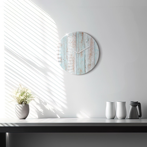 Horloge ronde Bois pastel