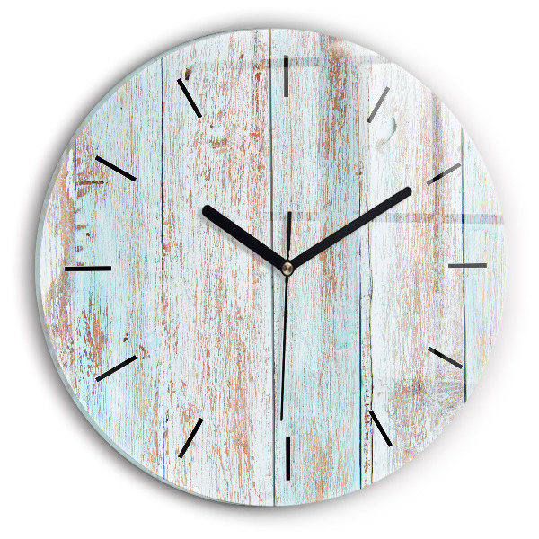 Horloge ronde Bois pastel