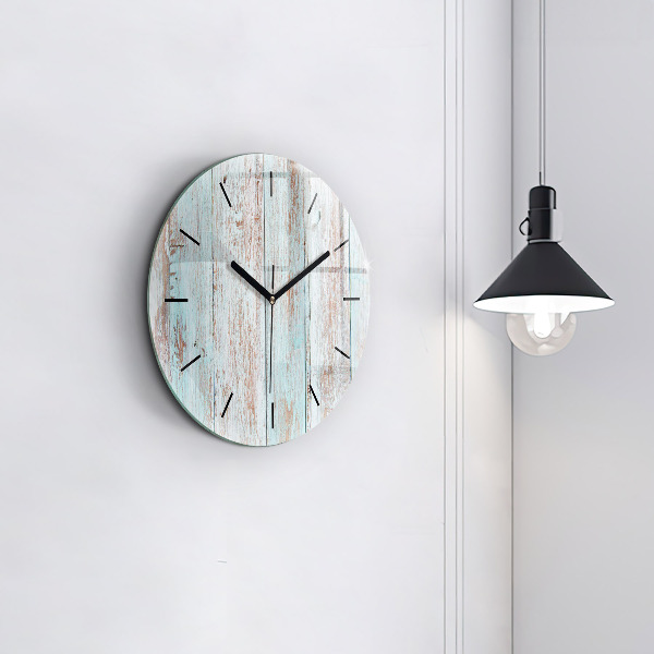 Horloge ronde Bois pastel