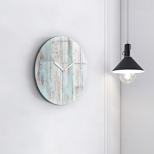 Horloge ronde Bois pastel