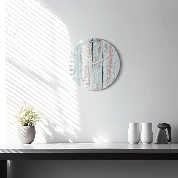 Horloge ronde Bois pastel