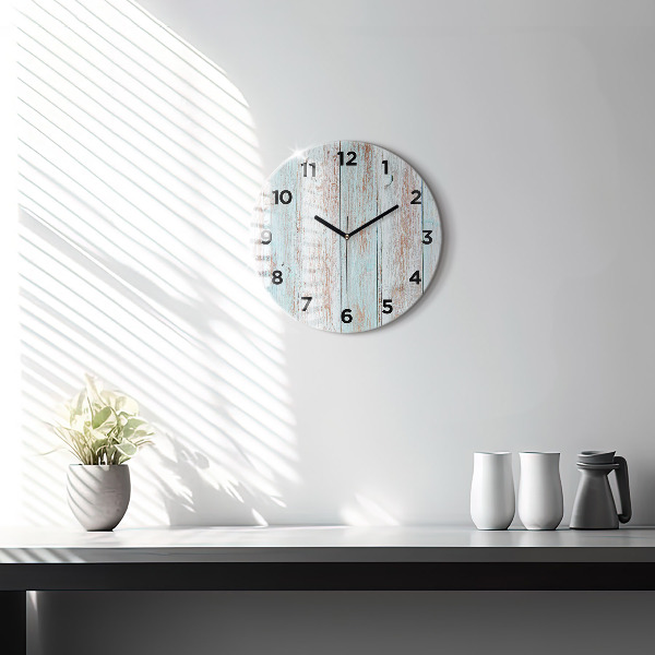 Horloge ronde Bois pastel