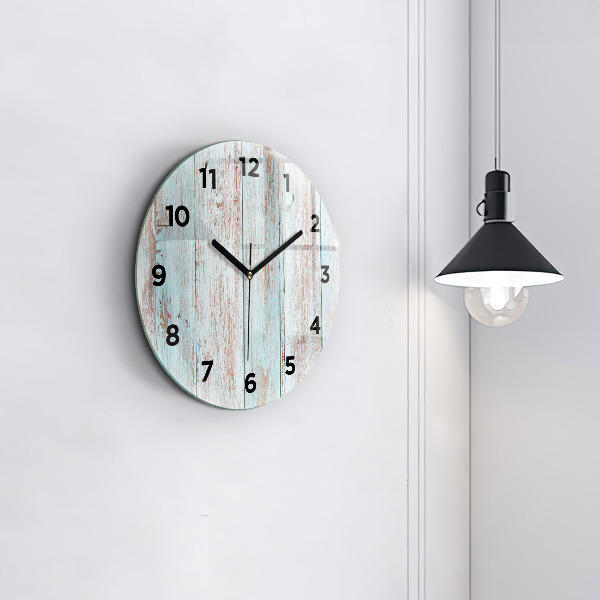 Horloge ronde Bois pastel